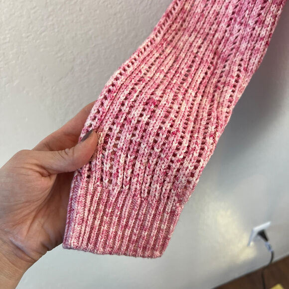 Talbots Sweater Womens Large Pink Open Knit Pullover Beach Cotton Preppy NWT - Picture 3 of 11